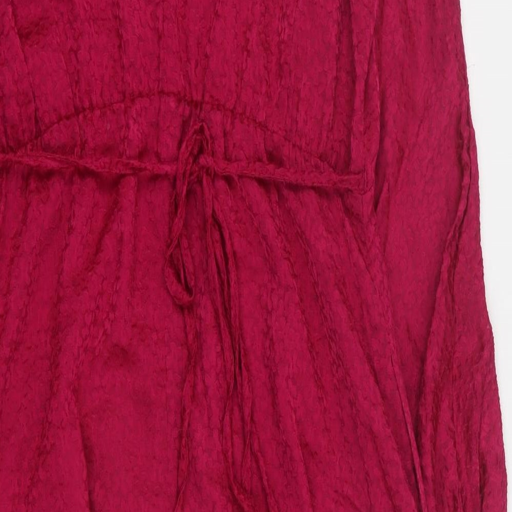 Gallery Womens Pink  Viscose Maxi  Size 12  Round Neck Button