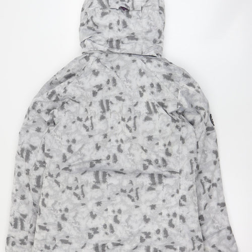 Trespass Womens Grey Geometric  Rain Coat Coat Size L  Zip