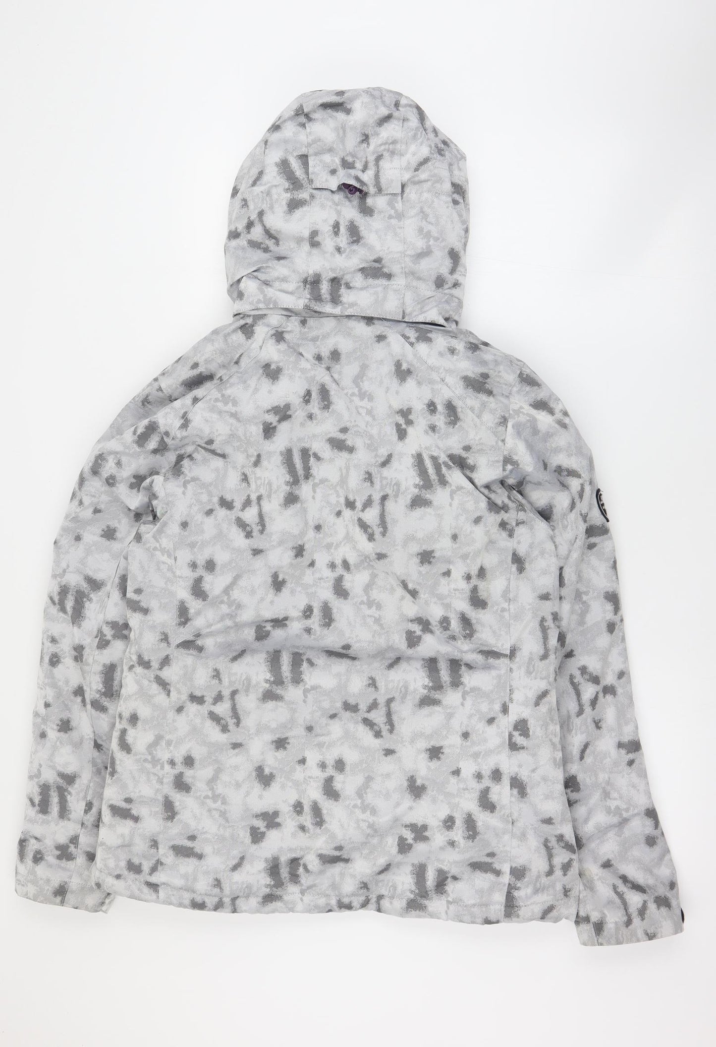 Trespass Womens Grey Geometric  Rain Coat Coat Size L  Zip