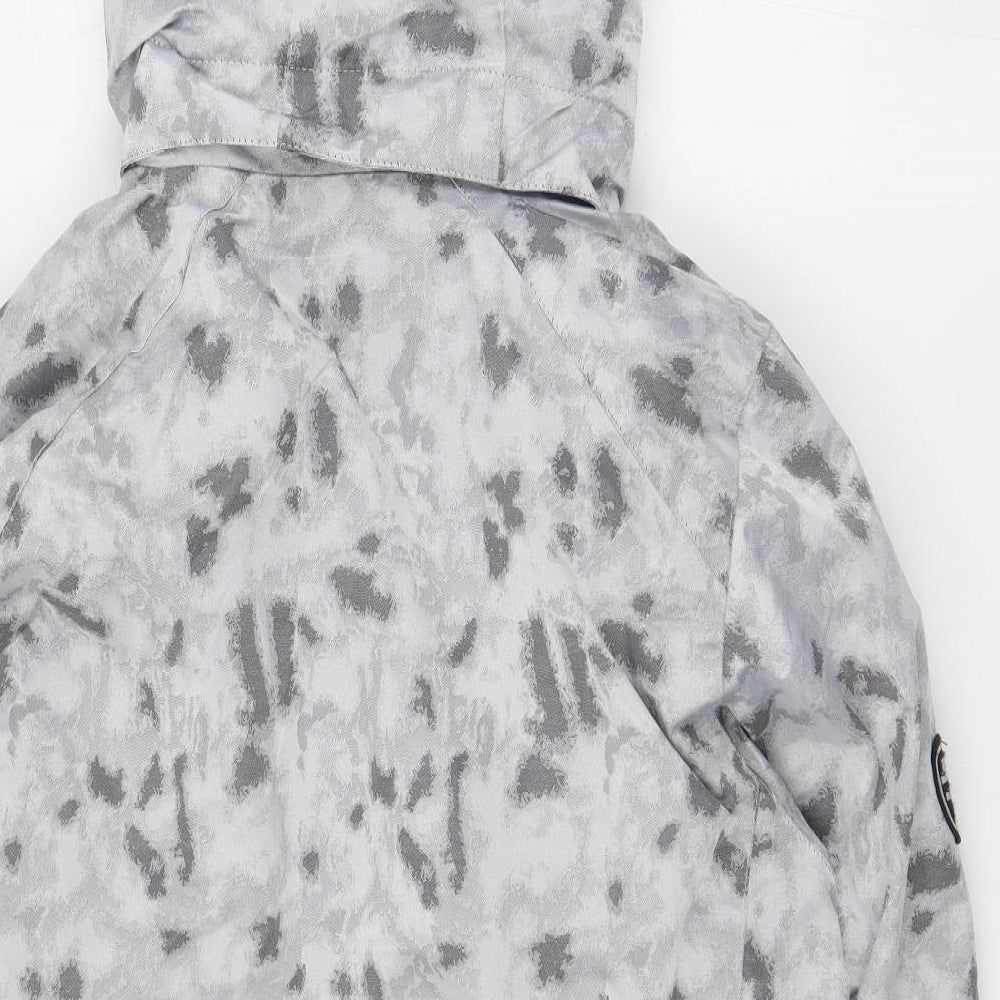 Trespass Womens Grey Geometric  Rain Coat Coat Size L  Zip