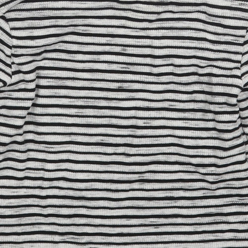 F&F Boys Blue Striped Cotton Basic T-Shirt Size 2-3 Years Round Neck Pullover