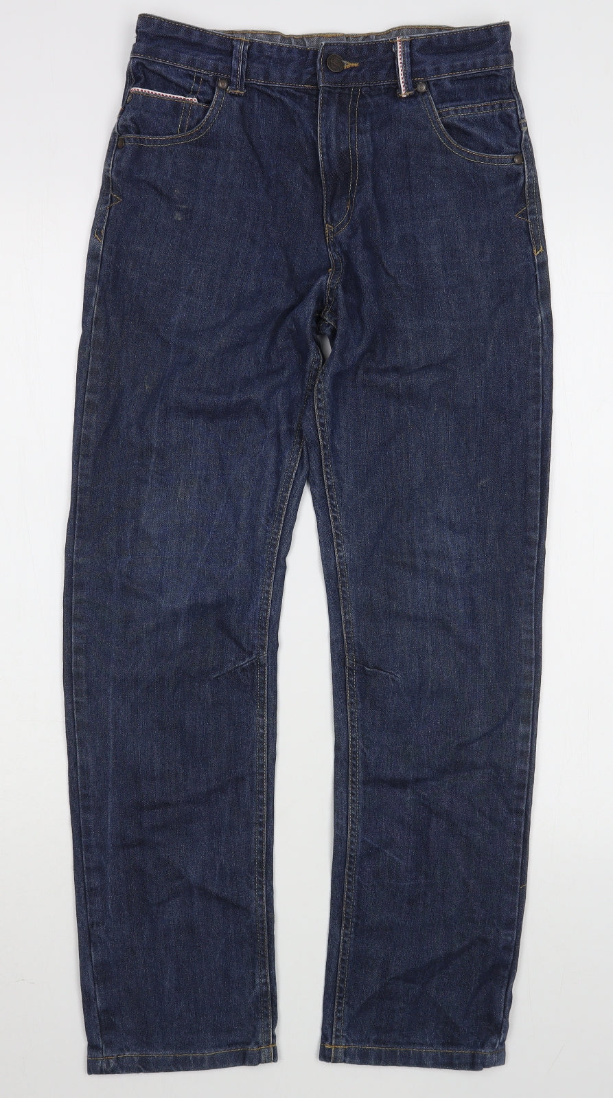 George Boys Blue  100% Cotton Straight Jeans Size 11-12 Years  Regular Zip