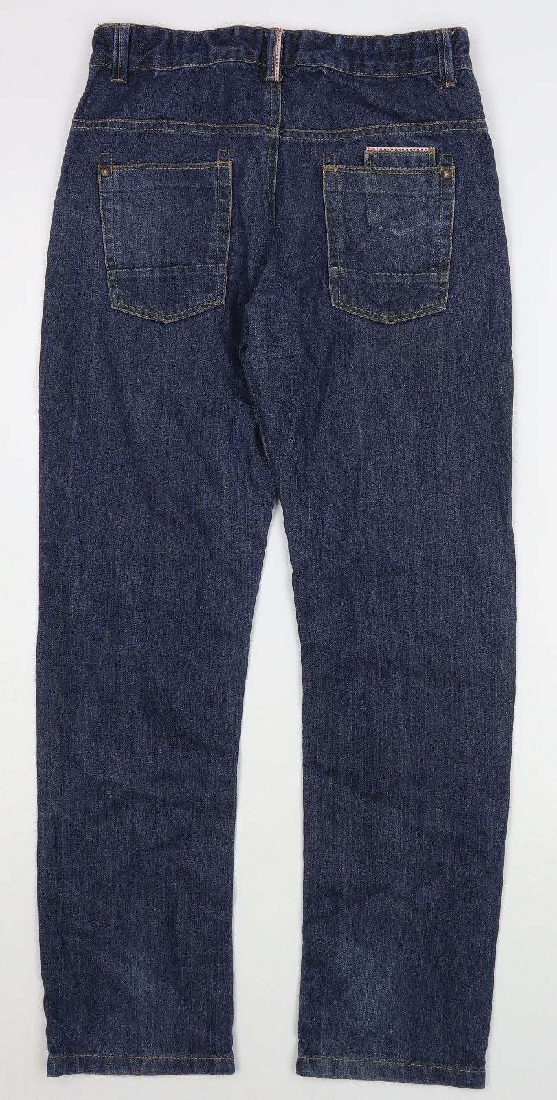George Boys Blue  100% Cotton Straight Jeans Size 11-12 Years  Regular Zip