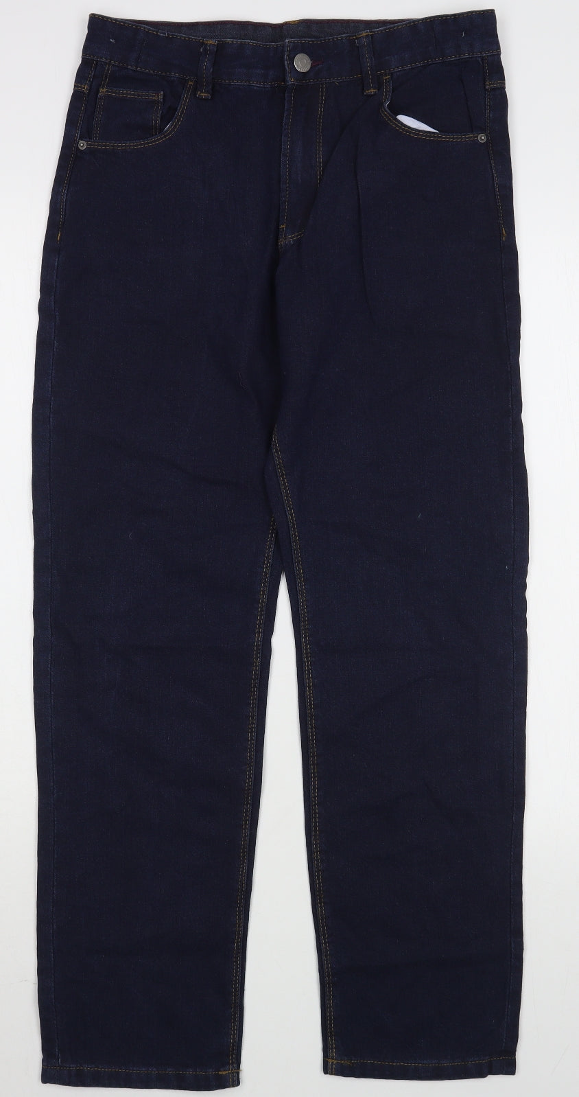 George Boys Blue  100% Cotton Straight Jeans Size 13-14 Years  Regular Zip