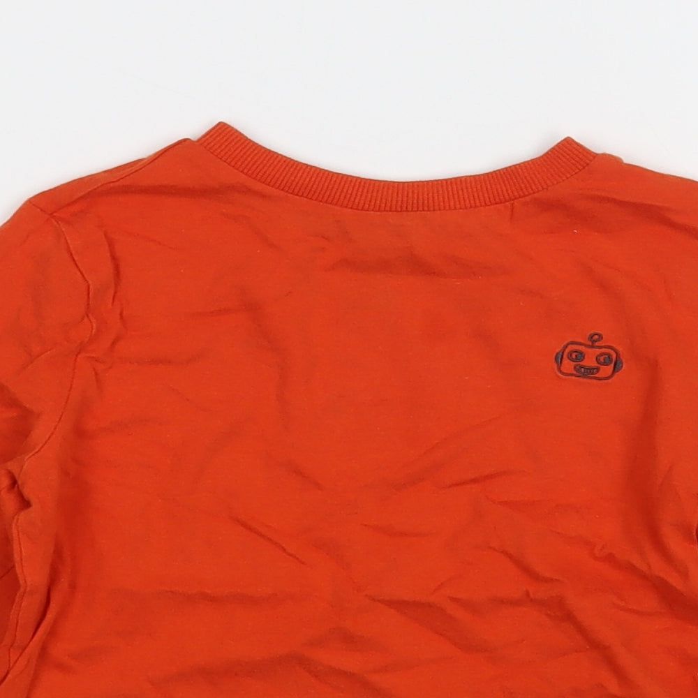 F&F Boys Orange  Cotton Basic T-Shirt Size 4-5 Years Round Neck Pullover