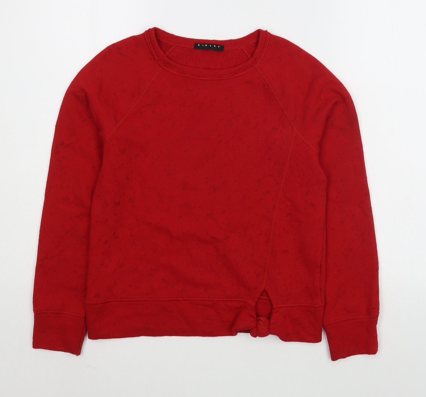 Sisley Girls Red  Cotton Pullover Sweatshirt Size 12-13 Years  Pullover