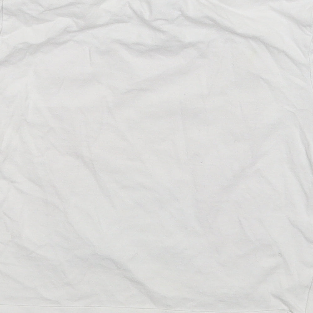 Matalan Girls White  100% Cotton Basic T-Shirt Size 4 Years Round Neck Pullover
