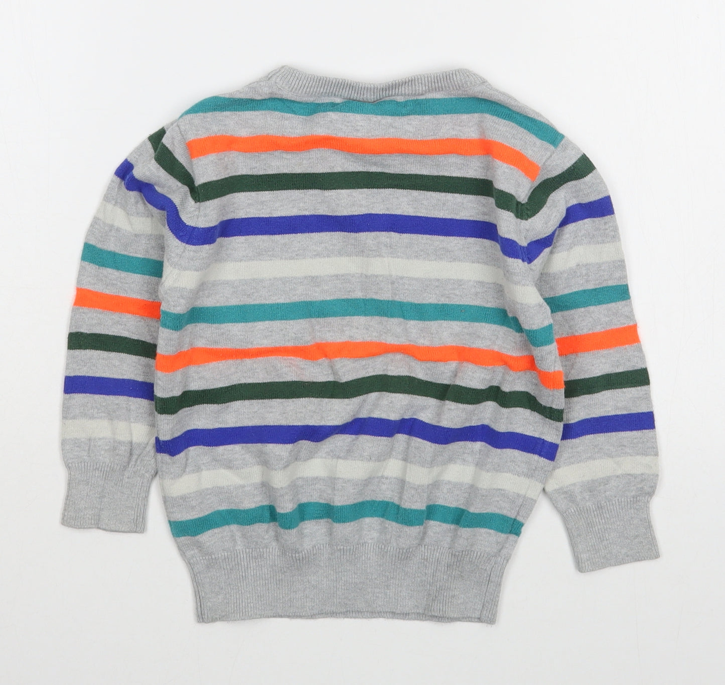 George Boys Gold Round Neck Striped Cotton Pullover Jumper Size 3-4 Years  Pullover