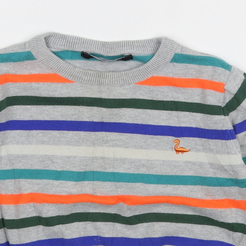 George Boys Gold Round Neck Striped Cotton Pullover Jumper Size 3-4 Years  Pullover