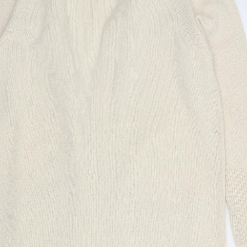 Marks and Spencer Womens Beige V-Neck  Wool Cardigan Jumper Size 16