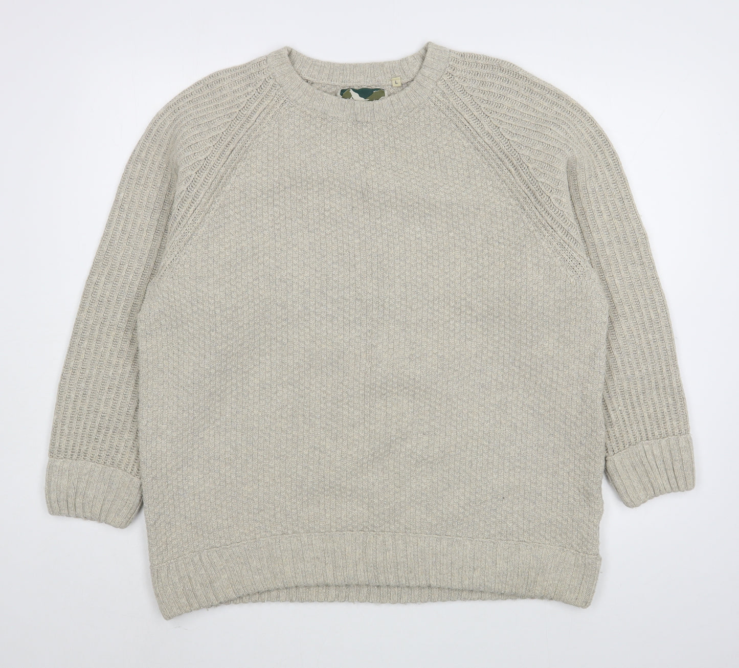 Mantaray Mens Beige Round Neck  Cotton Pullover Jumper Size L