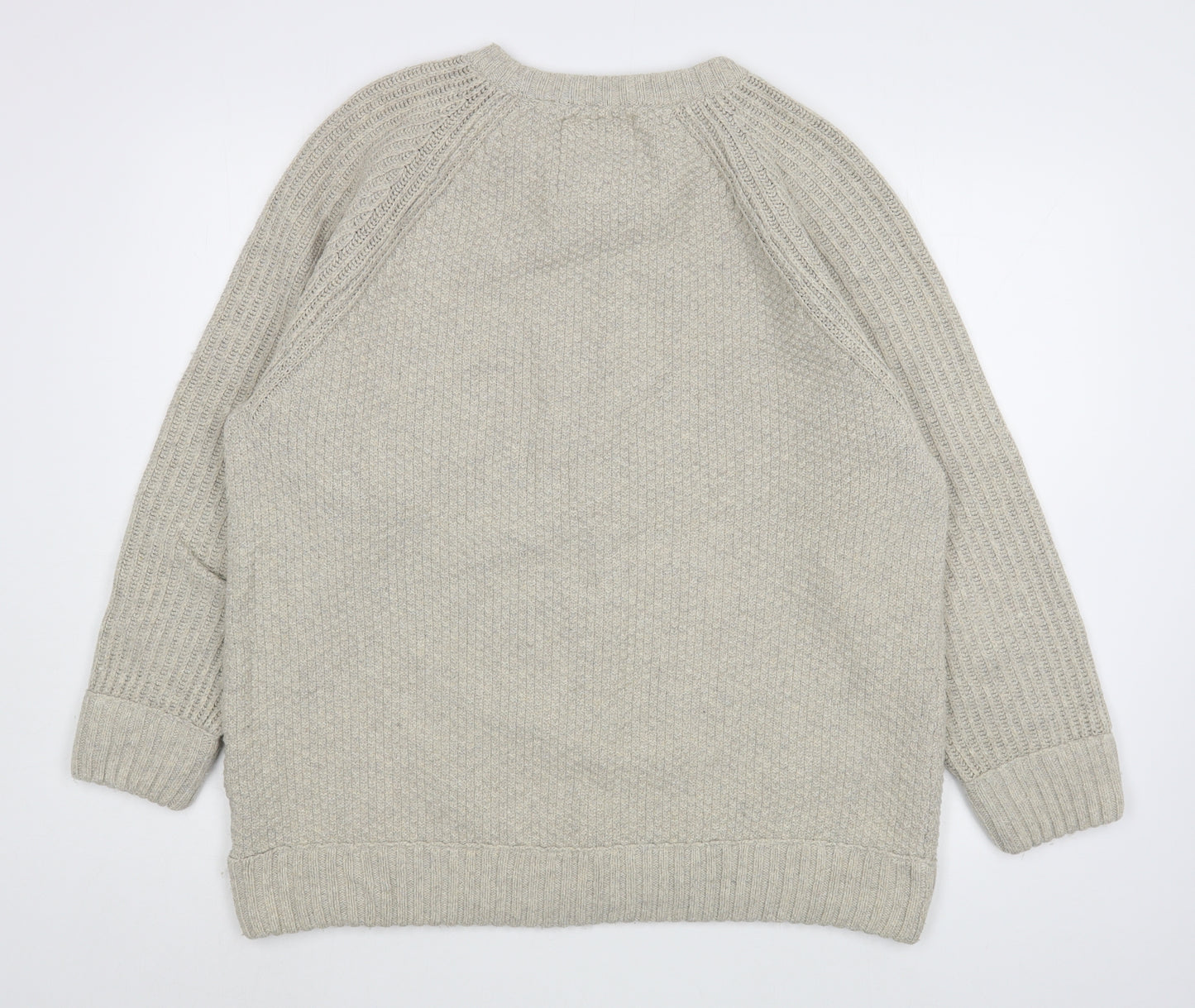 Mantaray Mens Beige Round Neck  Cotton Pullover Jumper Size L