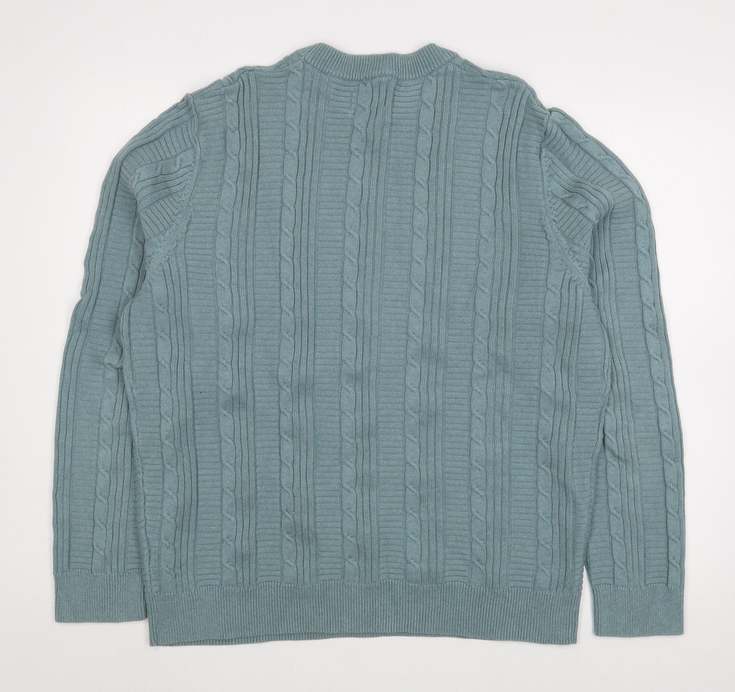 Farah Mens Green Round Neck  Cotton Pullover Jumper Size XL