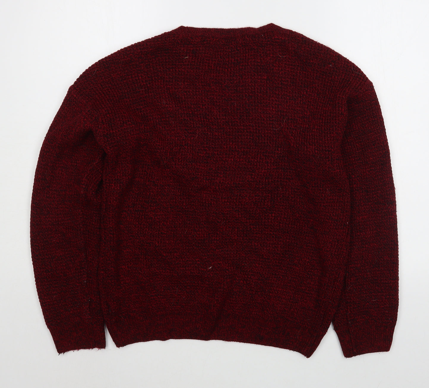 Dunnes Stores Womens Red Round Neck  Acrylic Pullover Jumper Size M