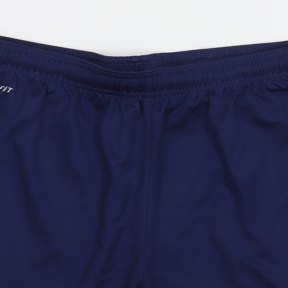 Nike Mens Blue  Polyester Sweat Shorts Size M L6 in Regular Tie