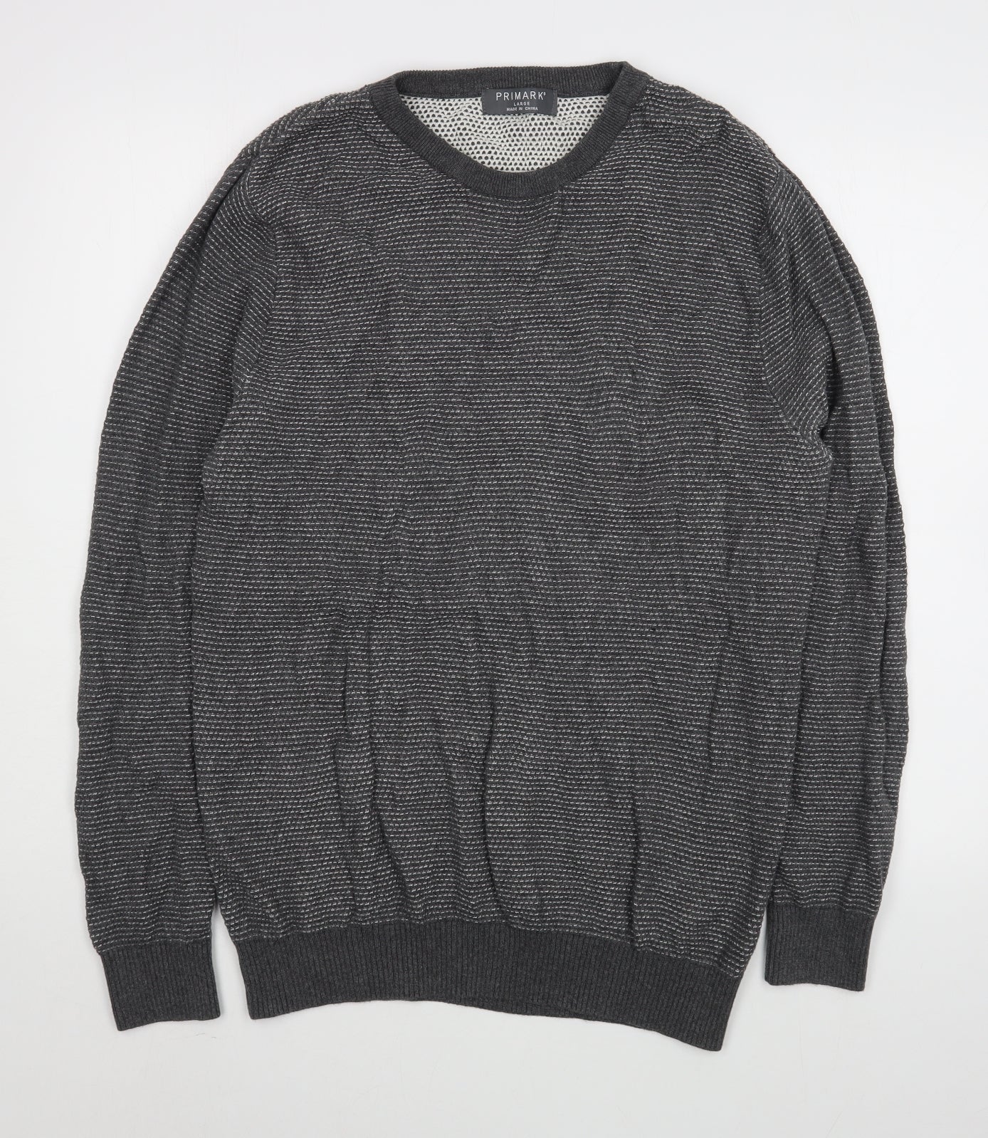 Primark Mens Green Round Neck  Cotton Pullover Jumper Size L