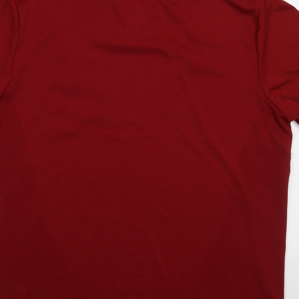 New Balance Mens Red  Polyester  T-Shirt Size M V-Neck