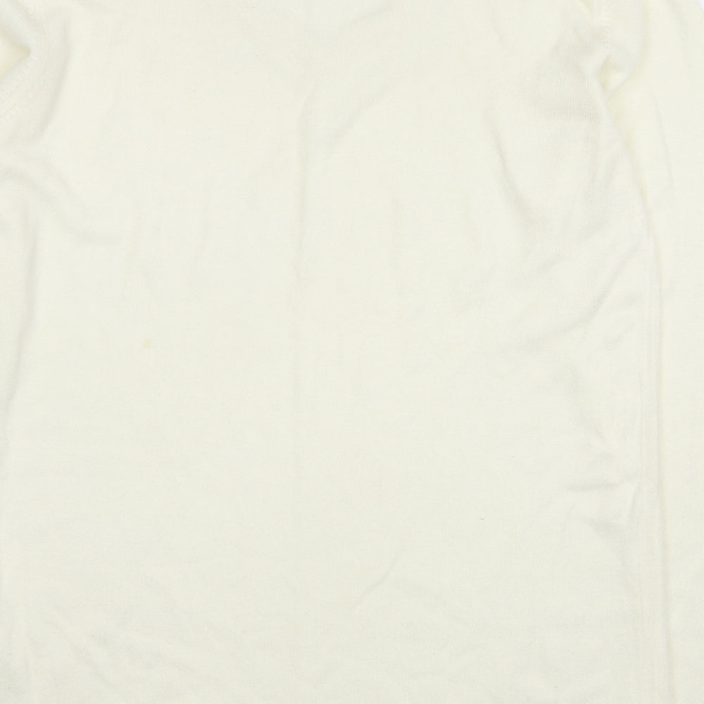 Cashmasoft Womens Ivory Scoop Neck  Acrylic Pullover Jumper Size XL