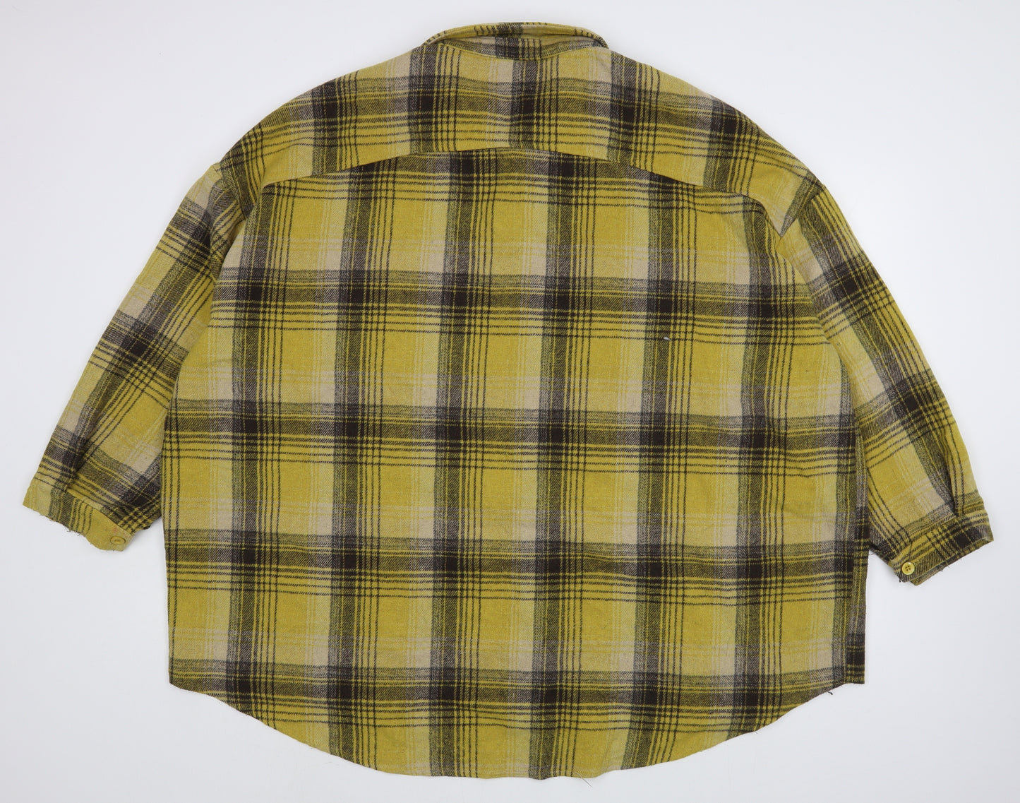 Boohoo Womens Yellow Plaid  Jacket  Size 22  Button - Shackt