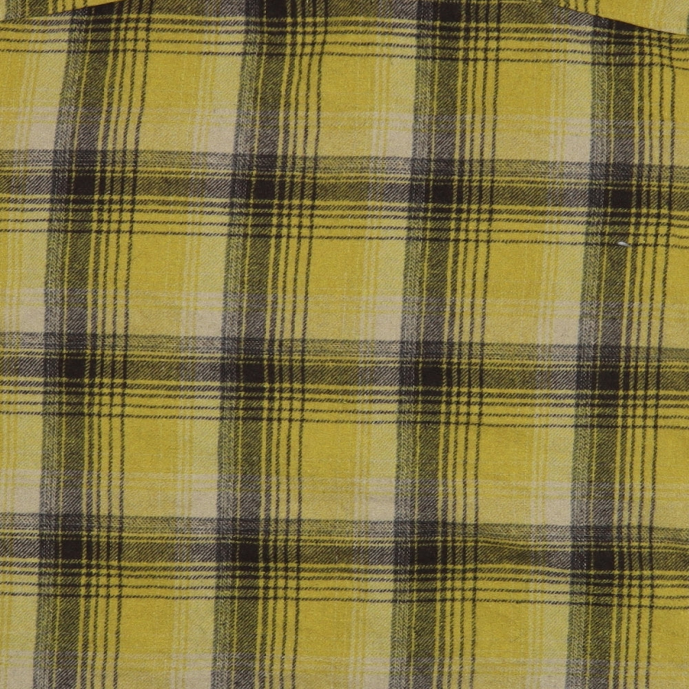 Boohoo Womens Yellow Plaid  Jacket  Size 22  Button - Shackt