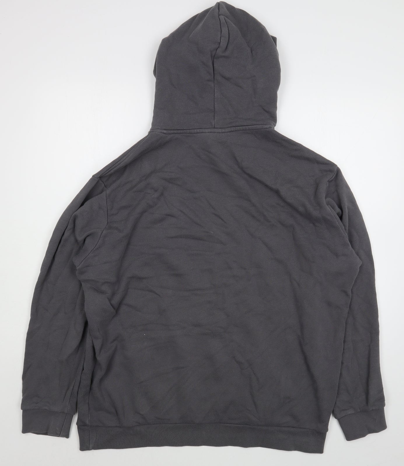 adidas Mens Grey  Cotton Pullover Hoodie Size XL