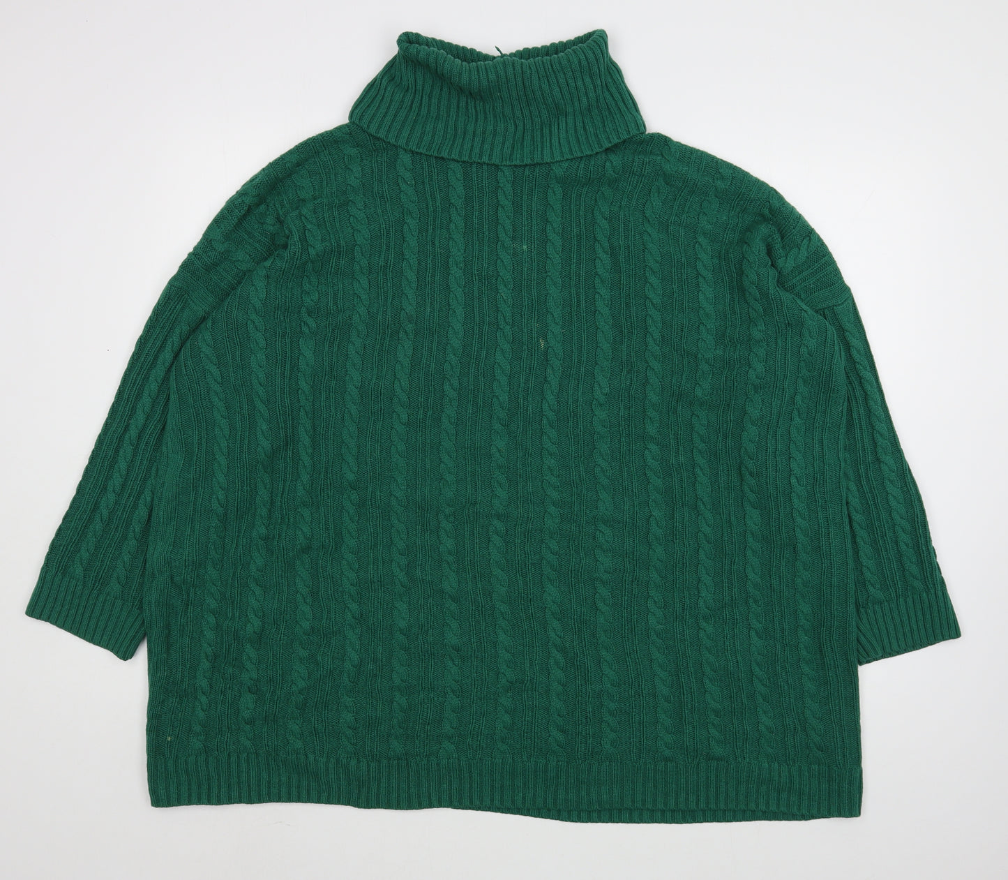 TU Womens Green Roll Neck  Acrylic Pullover Jumper Size 20