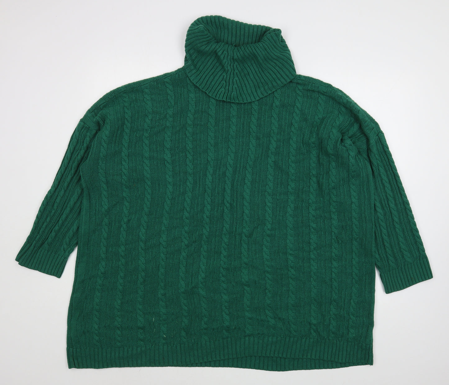TU Womens Green Roll Neck  Acrylic Pullover Jumper Size 20
