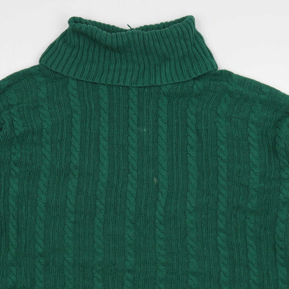 TU Womens Green Roll Neck  Acrylic Pullover Jumper Size 20