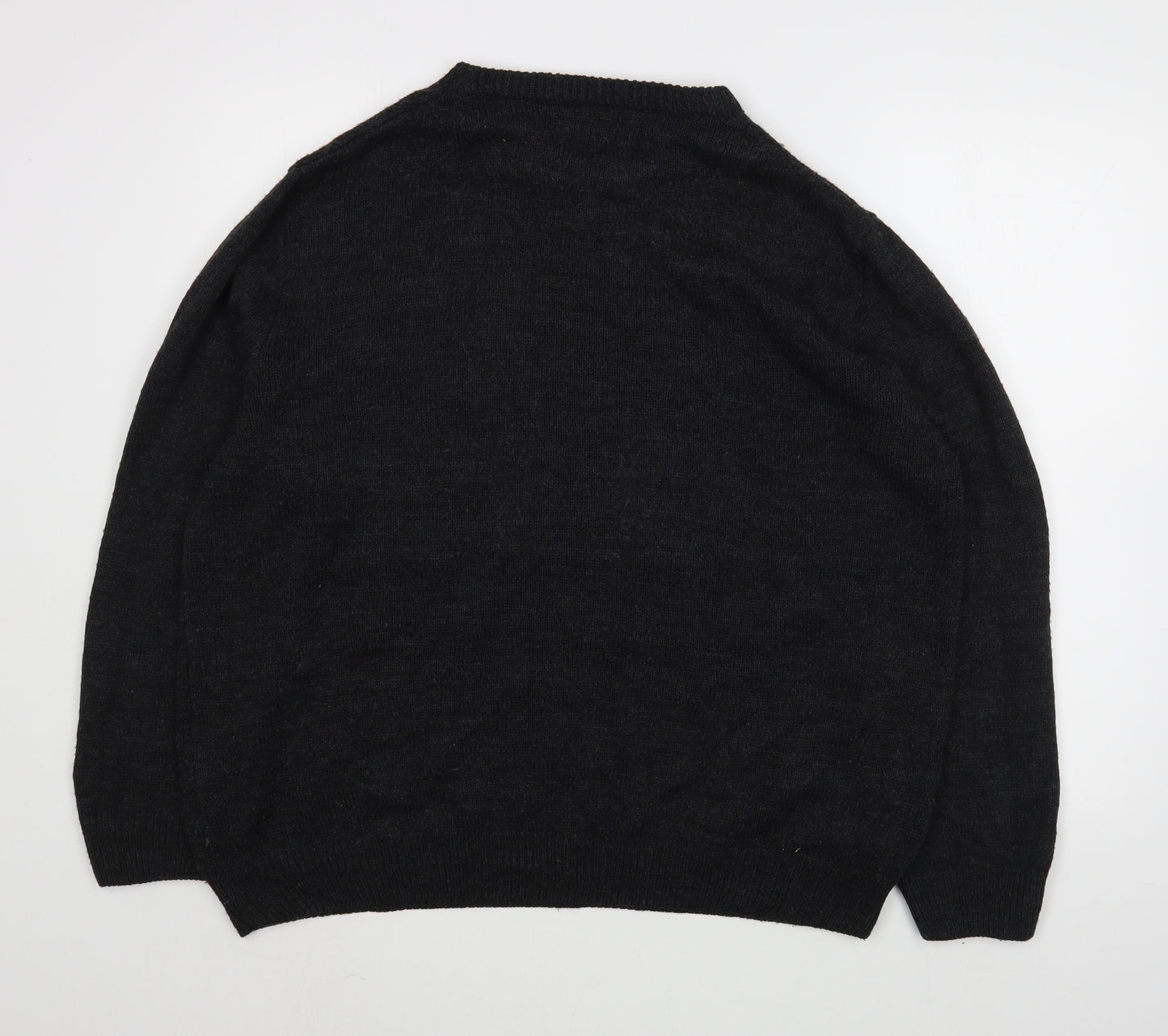 TU Mens Grey Round Neck  Acrylic Pullover Jumper Size XL   - Christmas