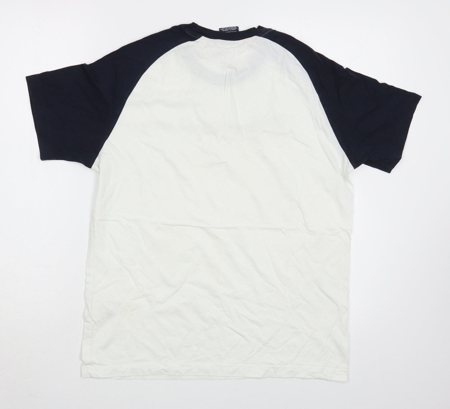 Champion Mens White  Cotton  T-Shirt Size S Round Neck