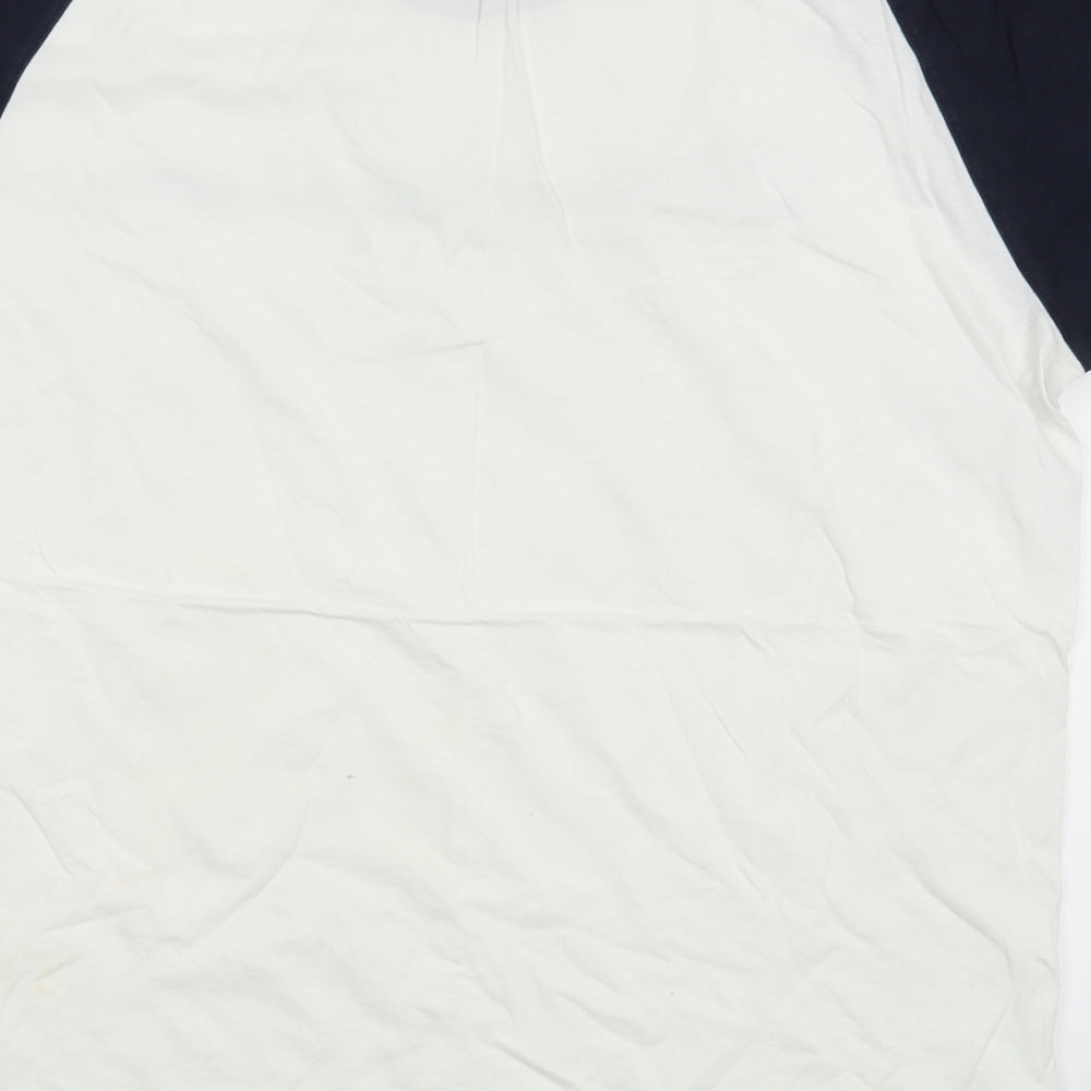 Champion Mens White  Cotton  T-Shirt Size S Round Neck