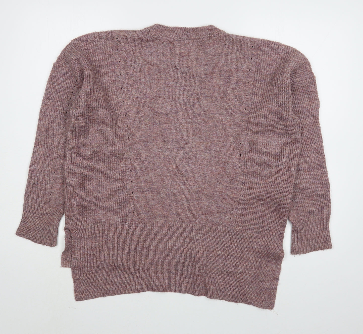 Topshop Womens Pink Round Neck  Acrylic Pullover Jumper Size 8