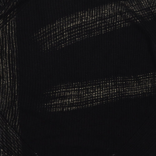 Vakkorama Womens Black Round Neck  Cotton Pullover Jumper Size M