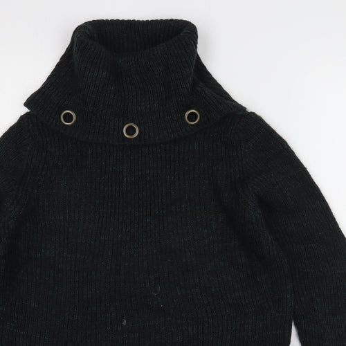 Matalan Womens Green Roll Neck  Acrylic Pullover Jumper Size S