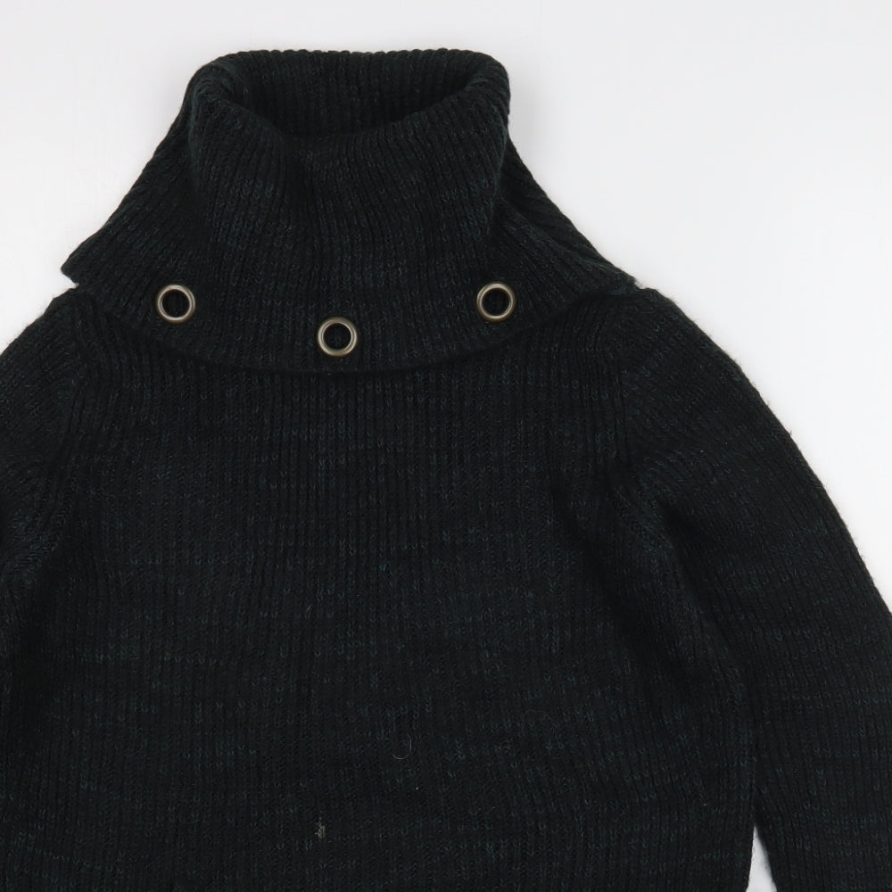 Matalan Womens Green Roll Neck  Acrylic Pullover Jumper Size S