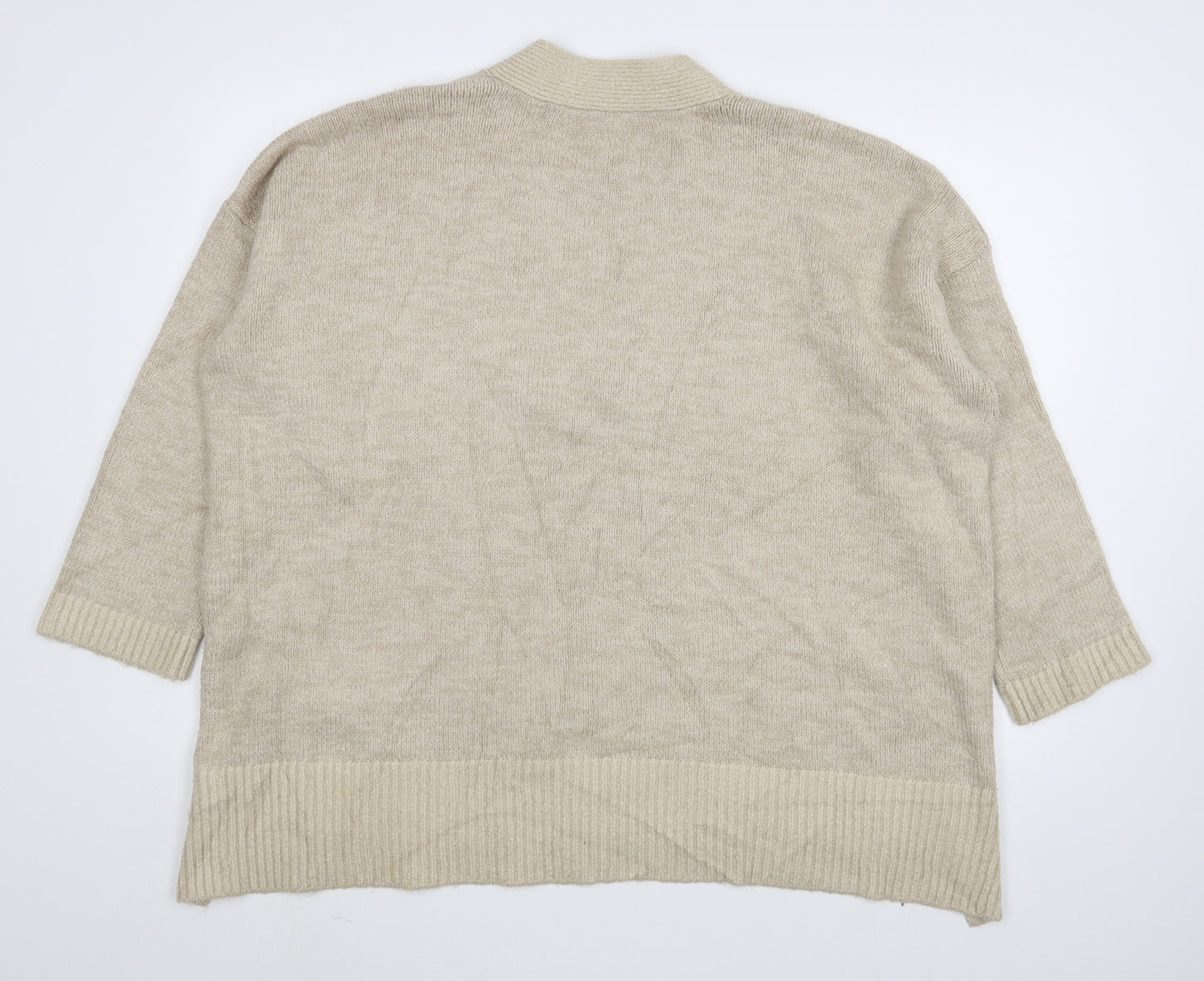 Capsule Womens Beige V-Neck  Acrylic Pullover Jumper Size 20