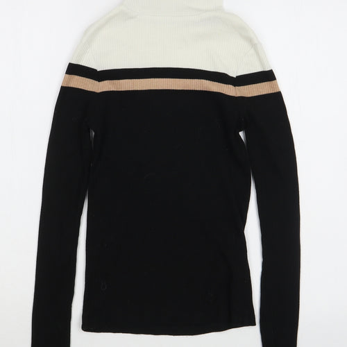 New Look Womens Black Roll Neck  Polyester Pullover Jumper Size 8