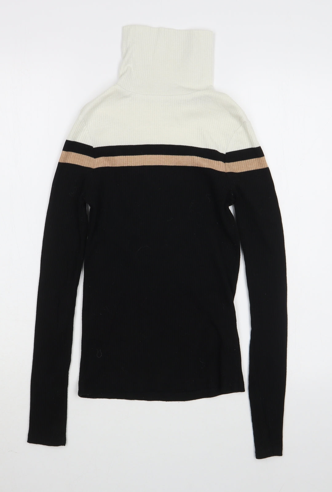 New Look Womens Black Roll Neck  Polyester Pullover Jumper Size 8