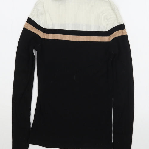 New Look Womens Black Roll Neck  Polyester Pullover Jumper Size 8