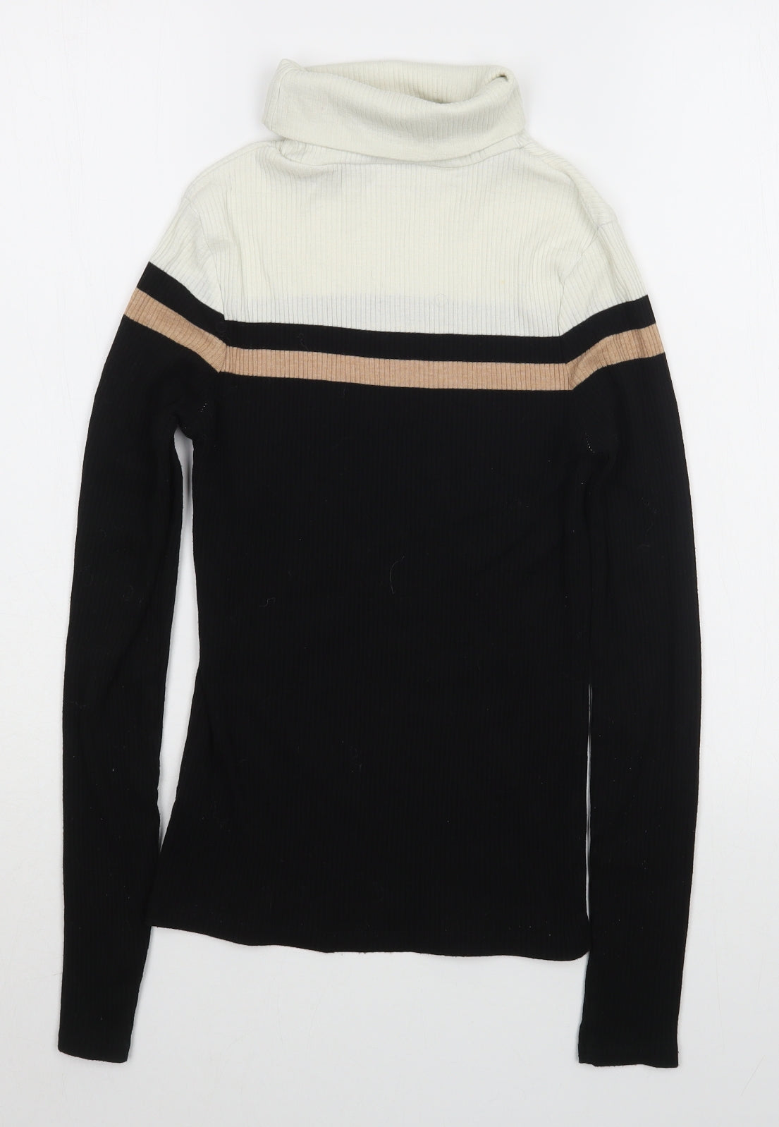 New Look Womens Black Roll Neck  Polyester Pullover Jumper Size 8