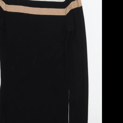 New Look Womens Black Roll Neck  Polyester Pullover Jumper Size 8