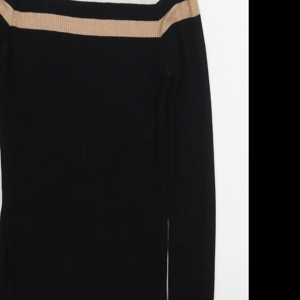 New Look Womens Black Roll Neck  Polyester Pullover Jumper Size 8