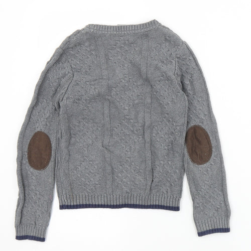 Jarvis Archer Boys Grey V-Neck  Cotton Cardigan Jumper Size 5-6 Years  Button