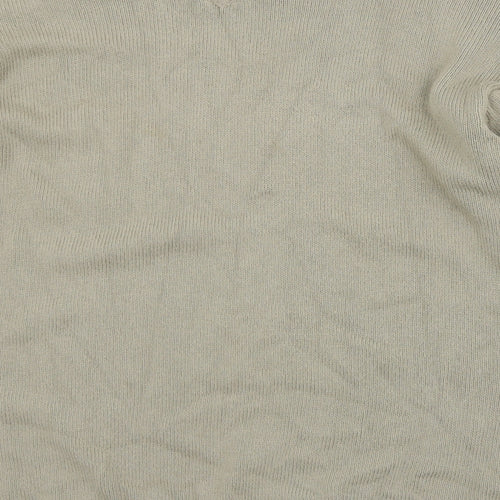 NEXT Mens Beige V-Neck  Cotton Pullover Jumper Size L