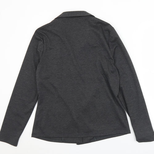 George Womens Grey Collared  Polyester Cardigan Jumper Size 14