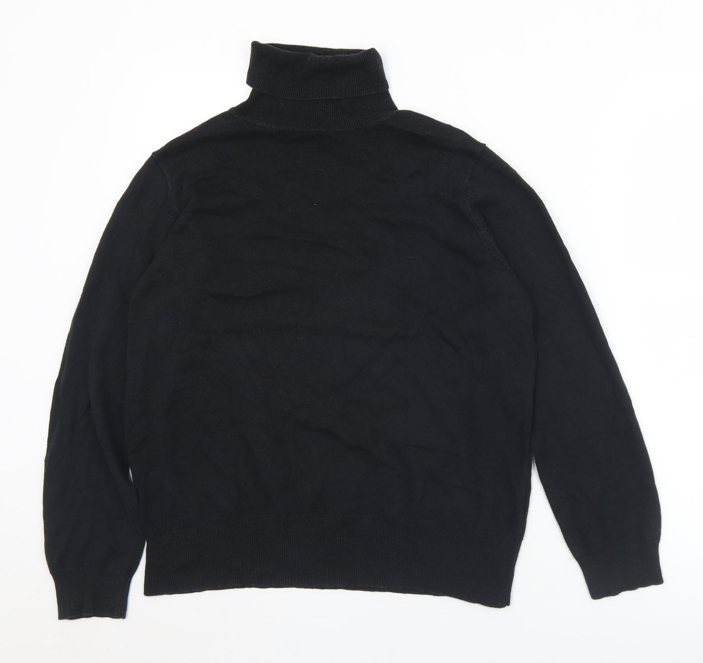 Hawkshead Womens Black Roll Neck  Viscose Pullover Jumper Size 16