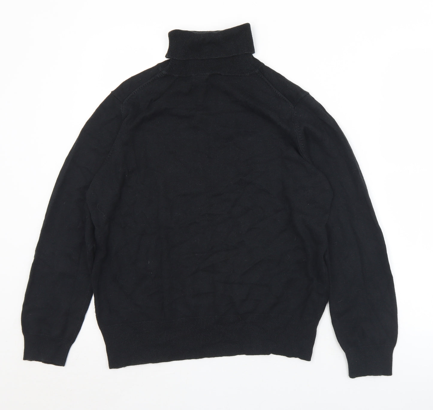 Hawkshead Womens Black Roll Neck  Viscose Pullover Jumper Size 16