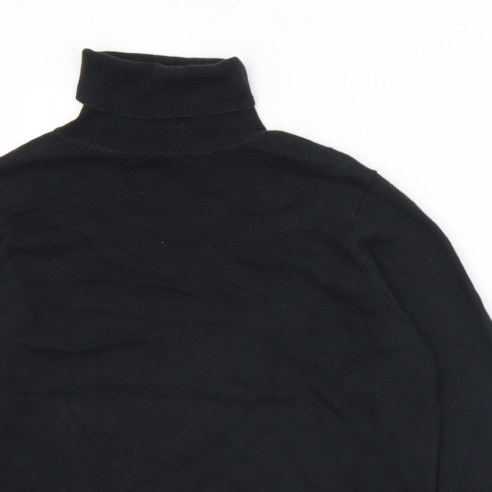 Hawkshead Womens Black Roll Neck  Viscose Pullover Jumper Size 16