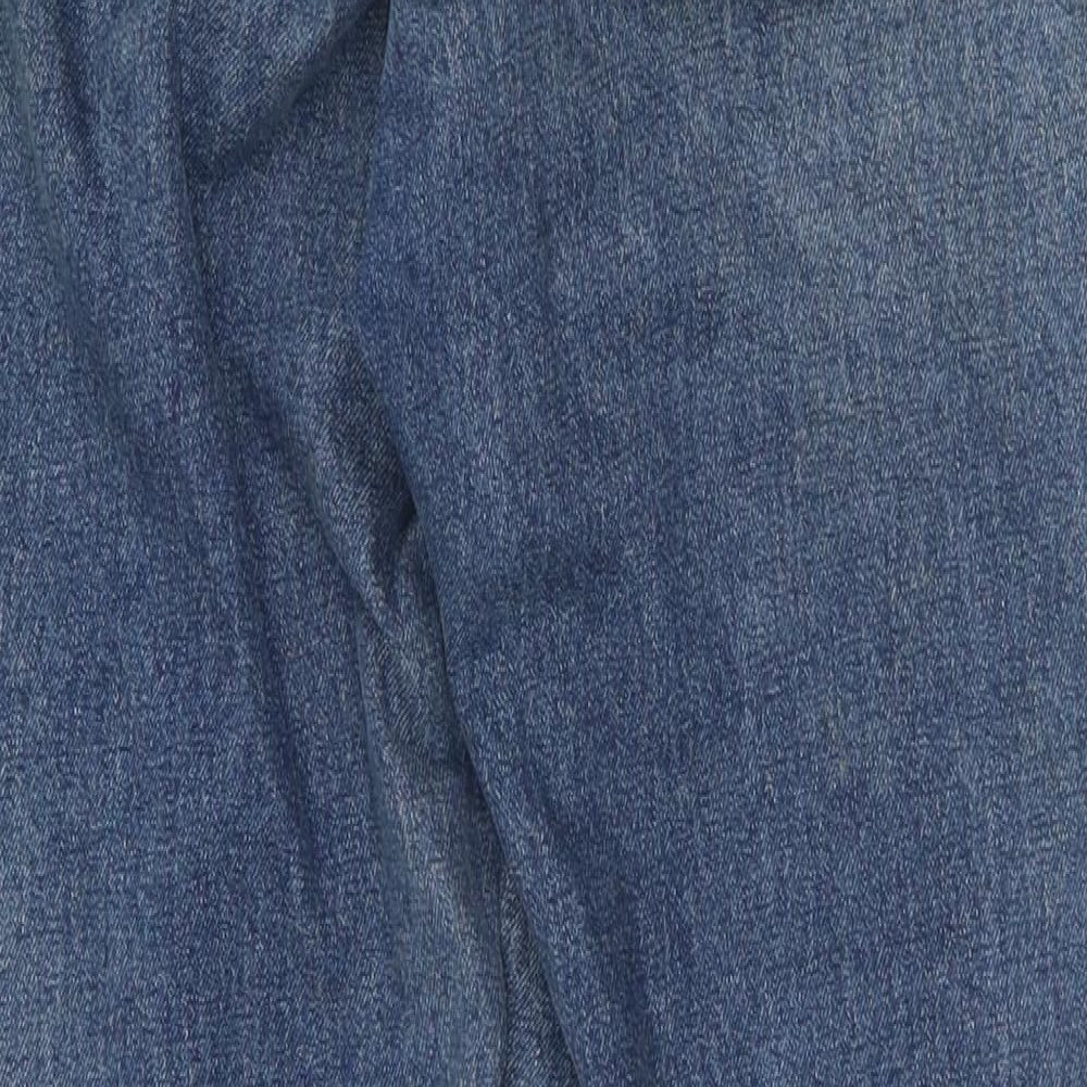 Topshop Womens Blue  Polyester Mom Jeans Size 25 L29 in Regular Zip