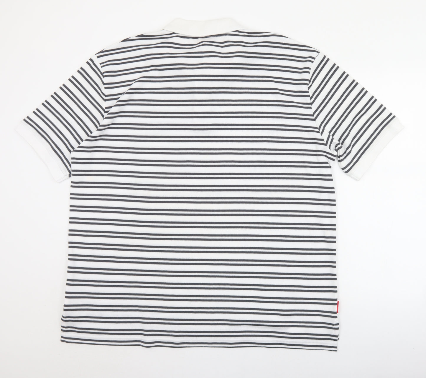 Slazenger Mens White Striped Polyester  Polo Size 2XL Collared Button